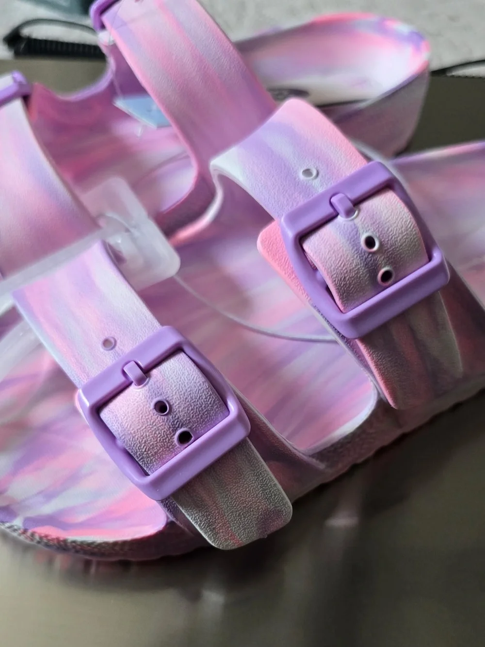 Cat & Jack Girls Pink Purple Tie Dye Buckle Sandals Size 13 NWT